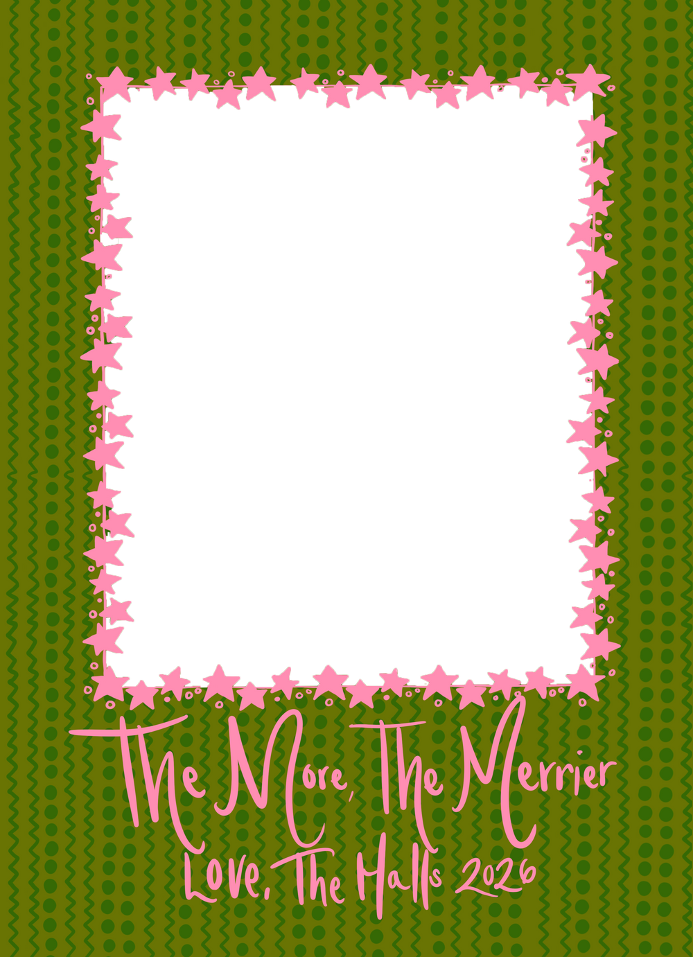 Green Ric Rac & Stars Christmas Cards