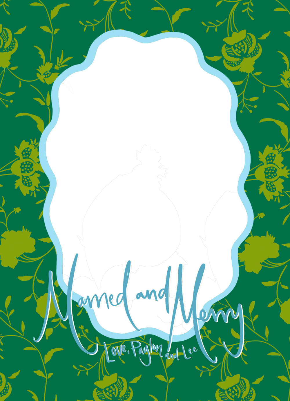 Holiday Vine Christmas Card in Green