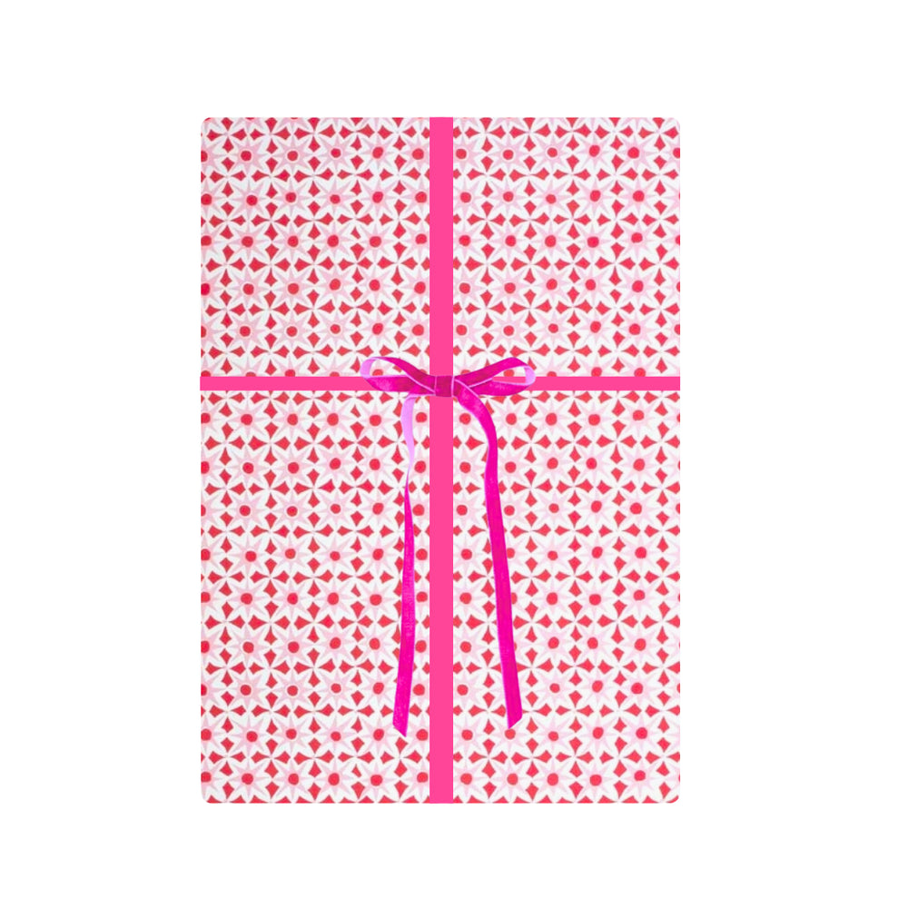 Pink & Red Star Gift Wrap