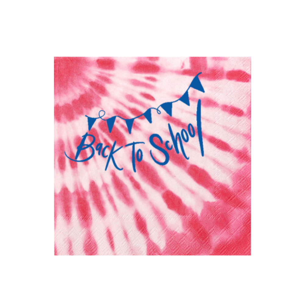 Back To School Tie Dye Napkins in Fuchsia