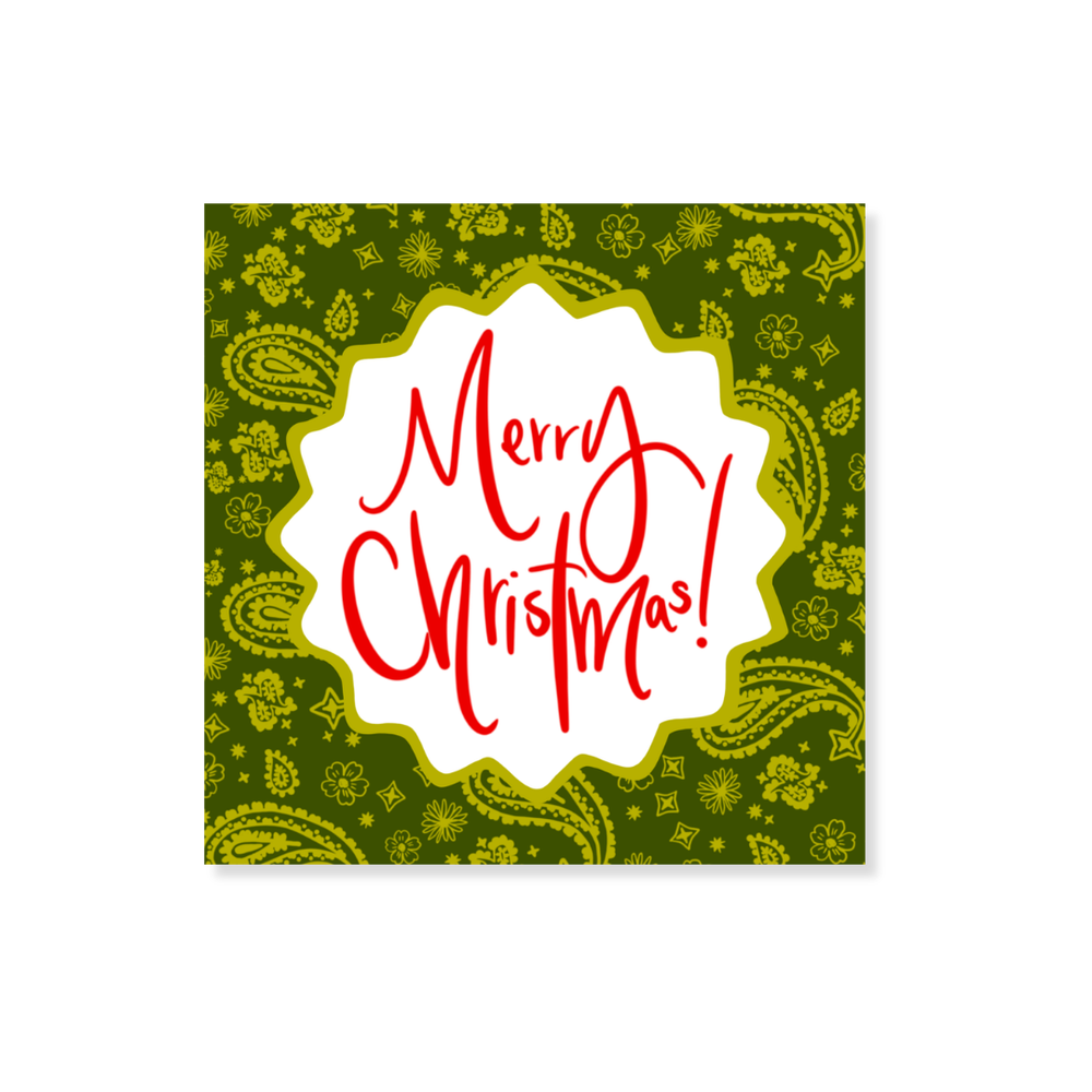 Bandana Holiday Gift Stickers in Green