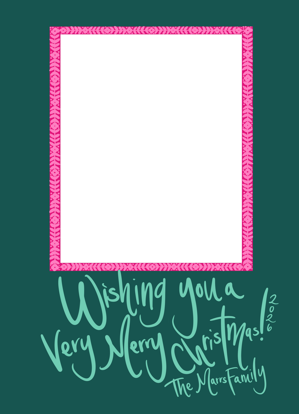 Holiday Breeze Marbled Christmas Card in Teal