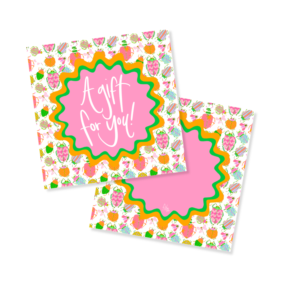 Busy Bugs Gift Tags in Pink