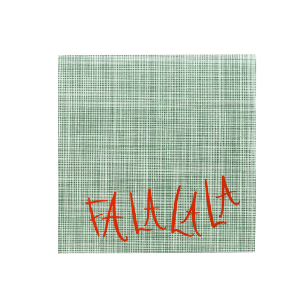 Fa la la la Textured Paper Linen Napkins in Green + Red