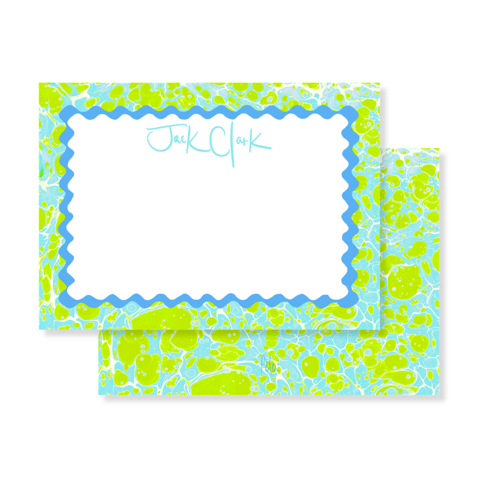 Spring Marble Stationery in Blues & Greens