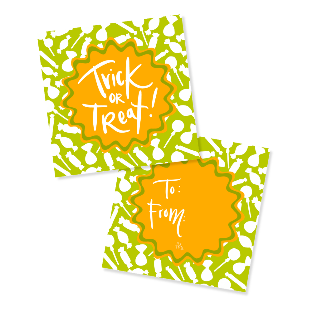 Halloween Candy Gift Tags in Green