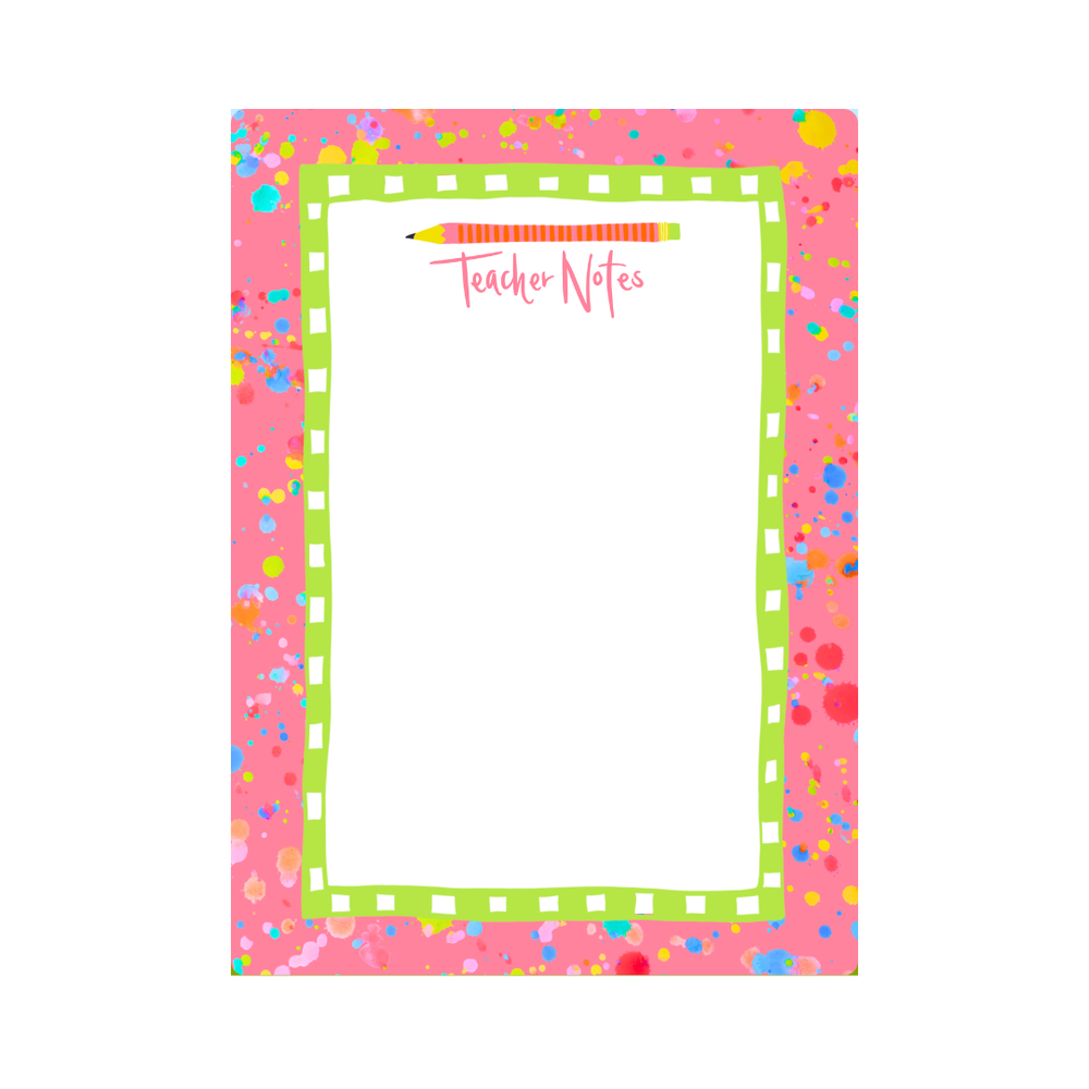 Splatter Pencil Notepad in Watermelon