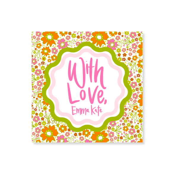 Ditsy Floral Gift Stickers in Retro