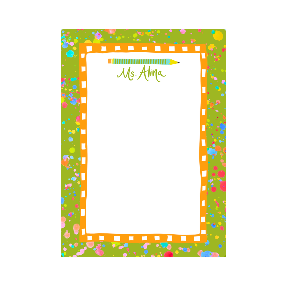 Splatter Pencil Notepad in Grass