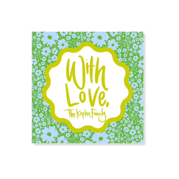 Ditsy Floral Gift Stickers in Seagrass