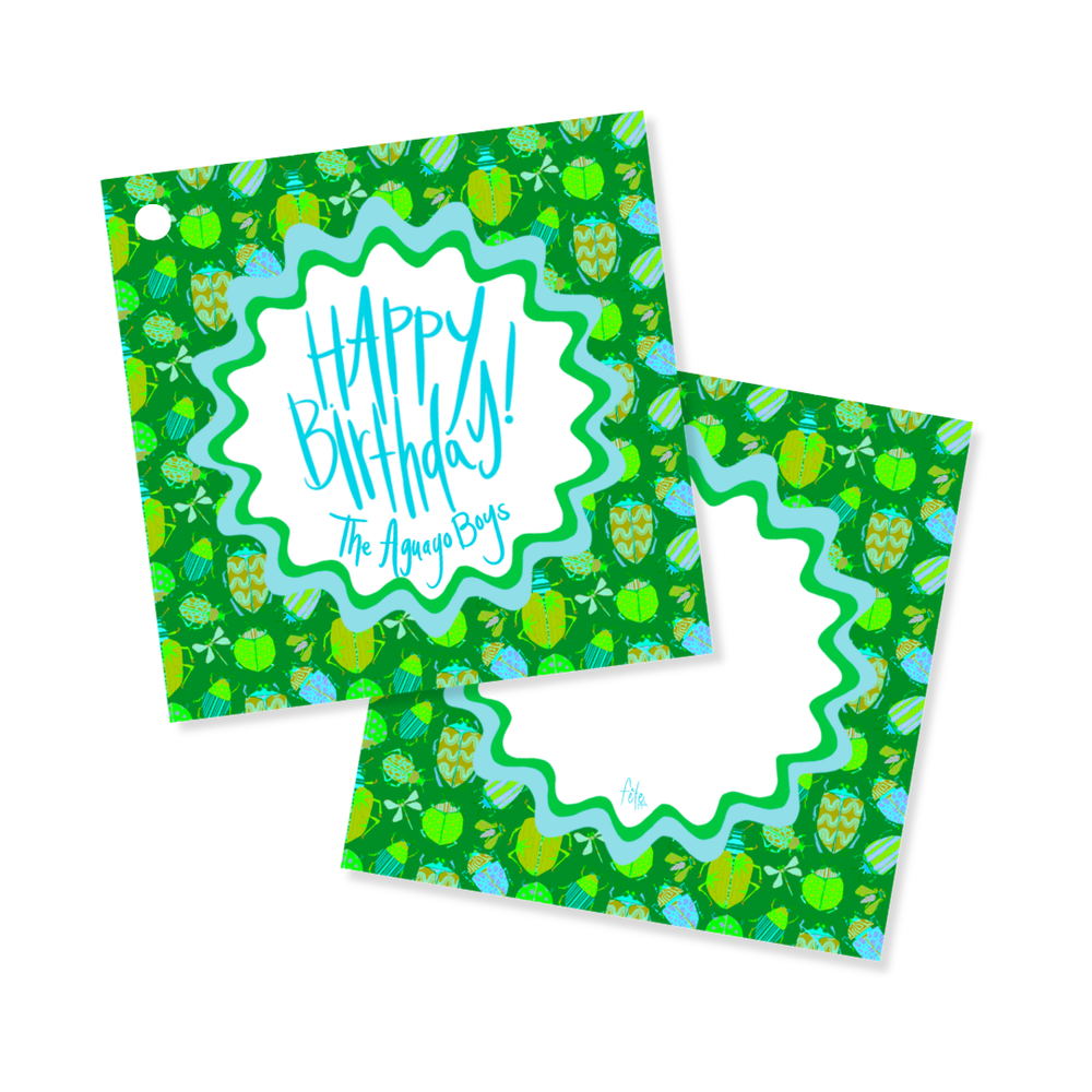 Busy Bugs Gift Tags in Green
