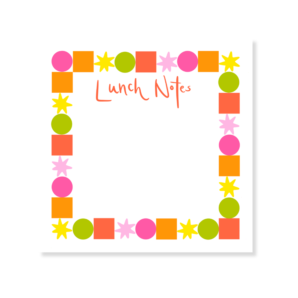 Lunch Box Notepad in Pink & Orange
