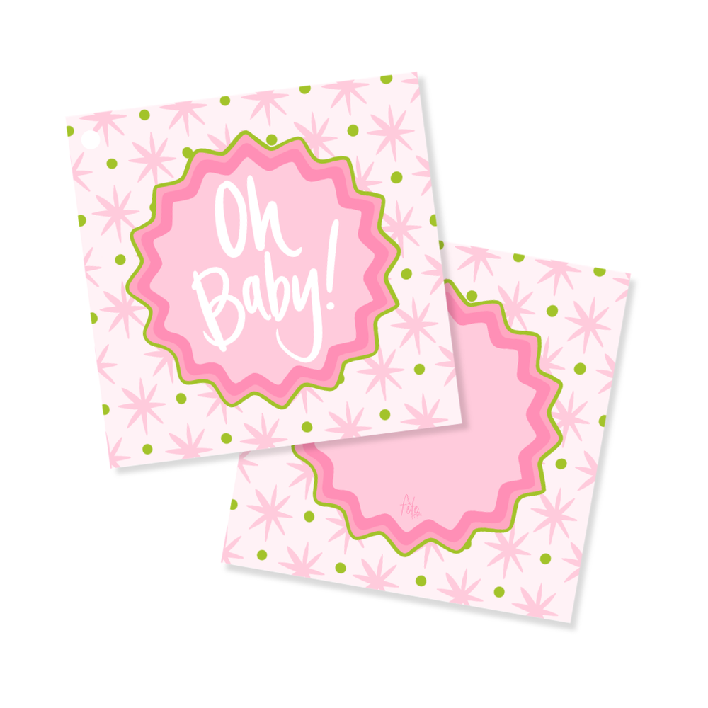 Star Dot Oh Baby Gift Tags in Pink
