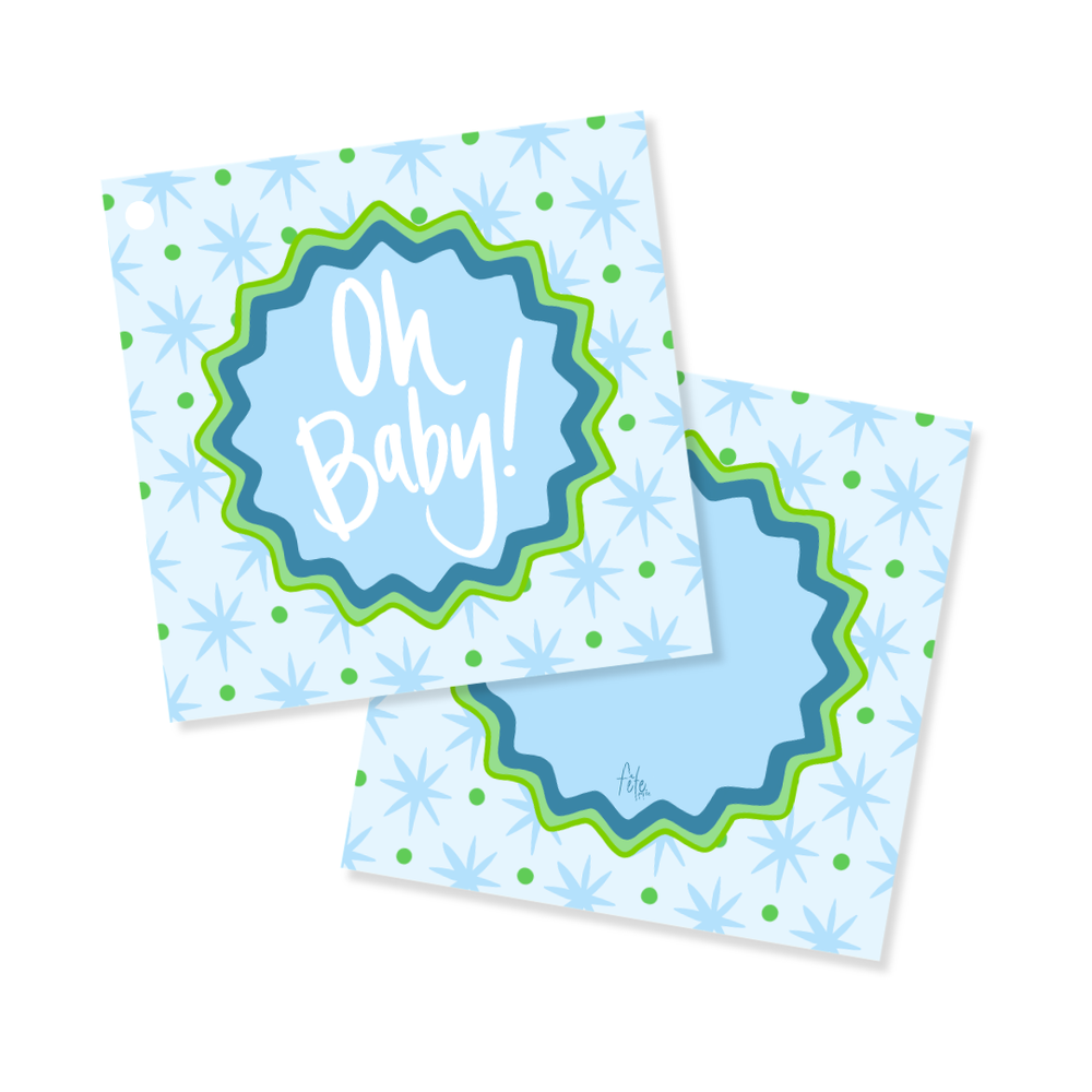 Star Dot Oh Baby Gift Tags in Blue