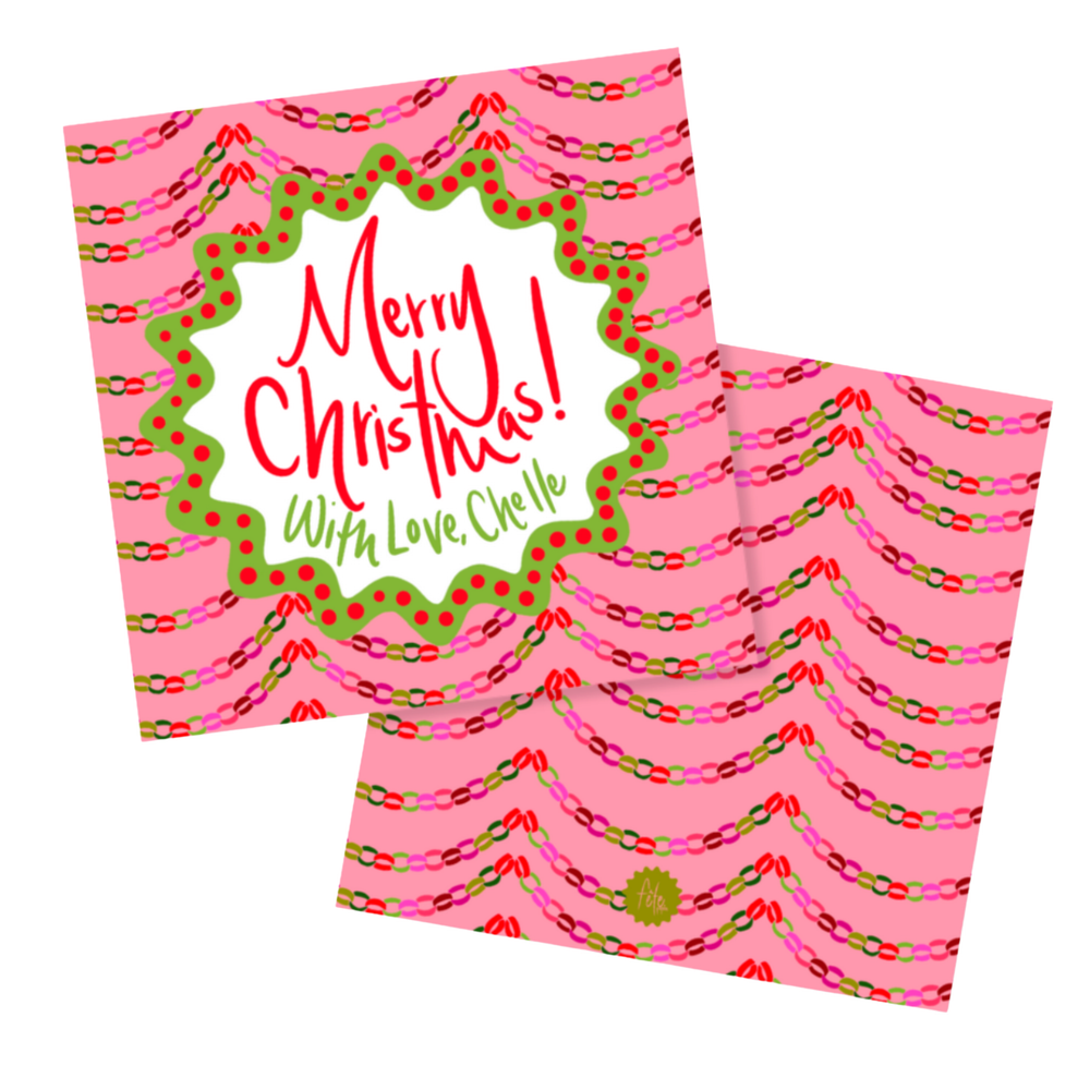 Paper Chain Gift Tags in Pink