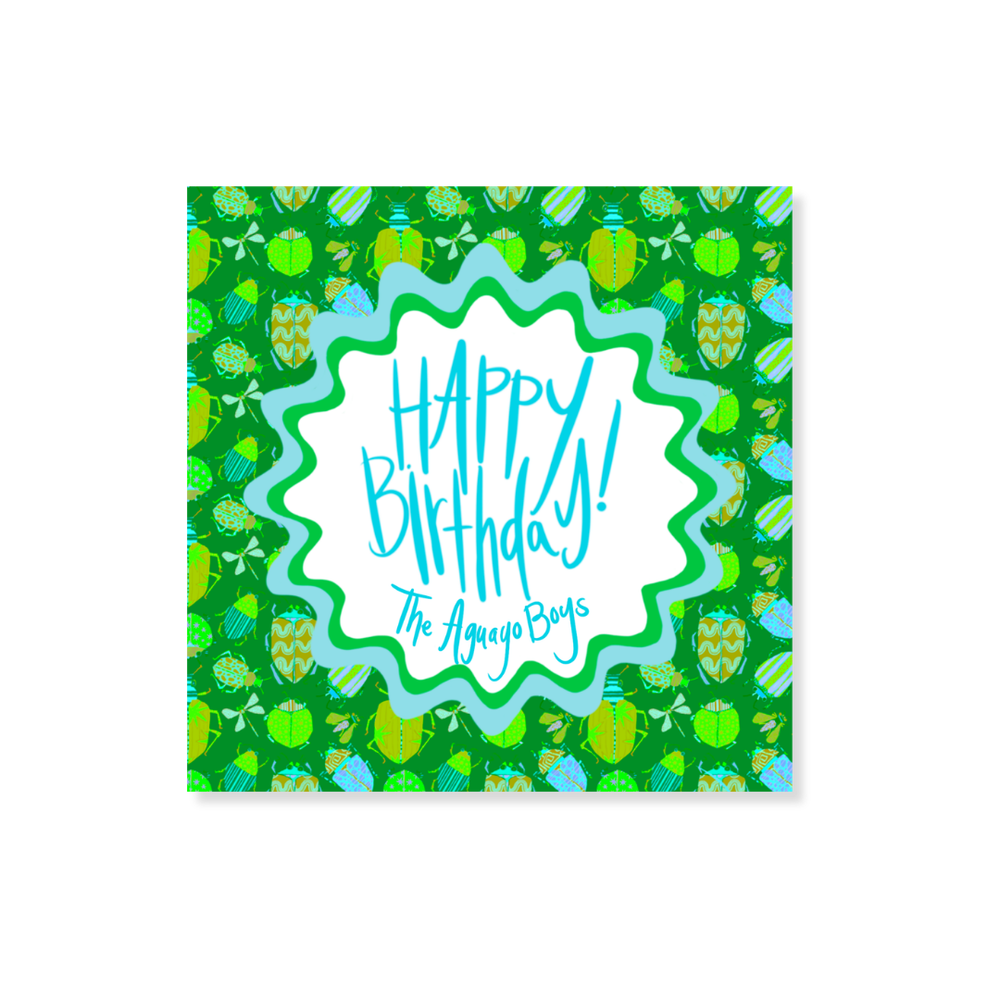 Busy Bugs Gift Stickers in Green