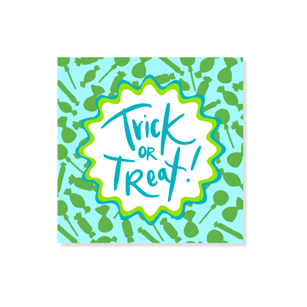Halloween Candy Gift Stickers in Blue