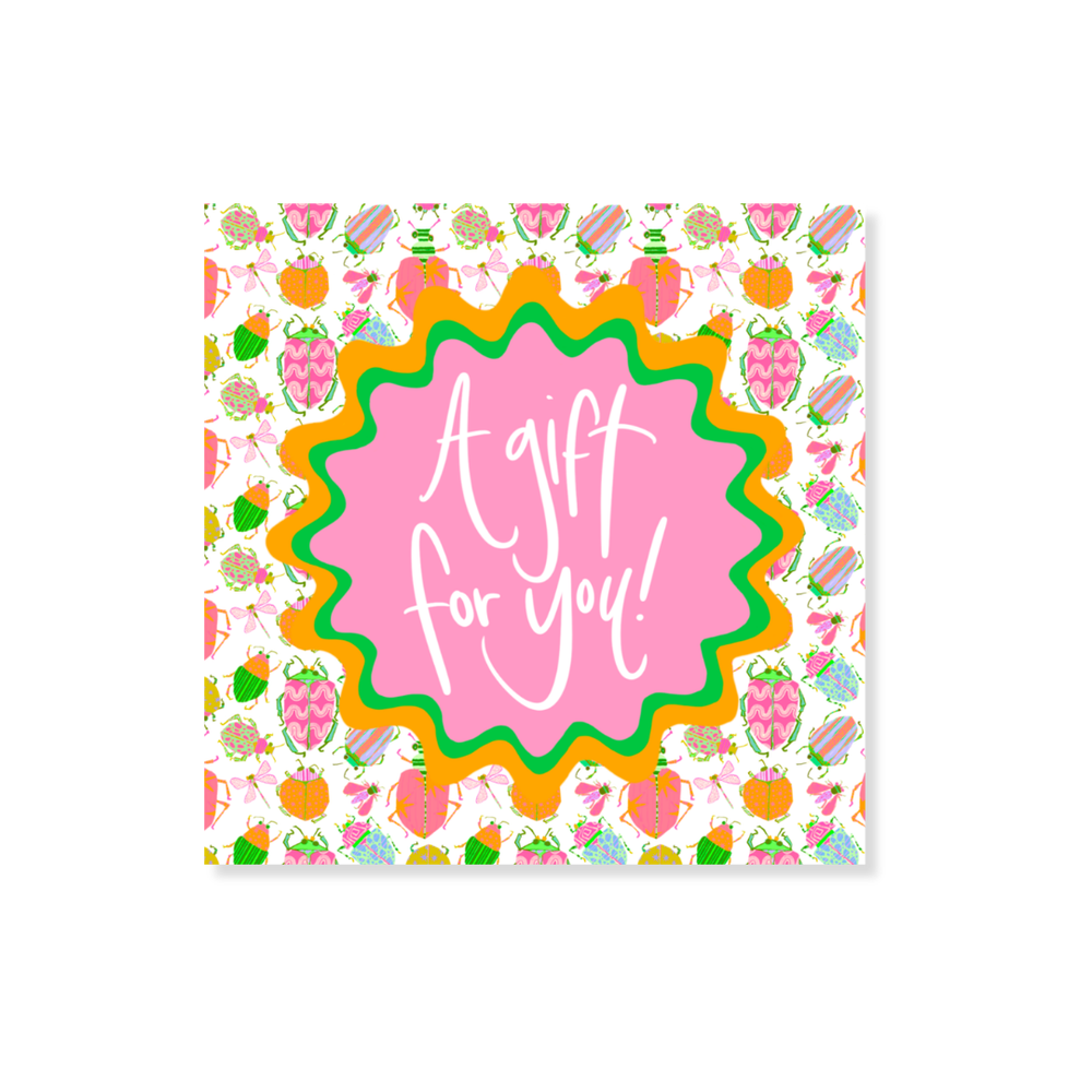 Busy Bugs Gift Stickers in Pink