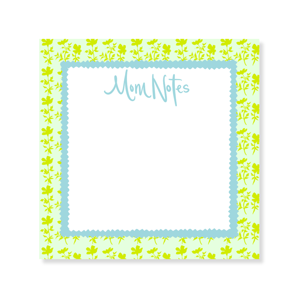 Nina Rosner for Fête Papier Green Floral 200 Page Notepad + Acrylic Tray