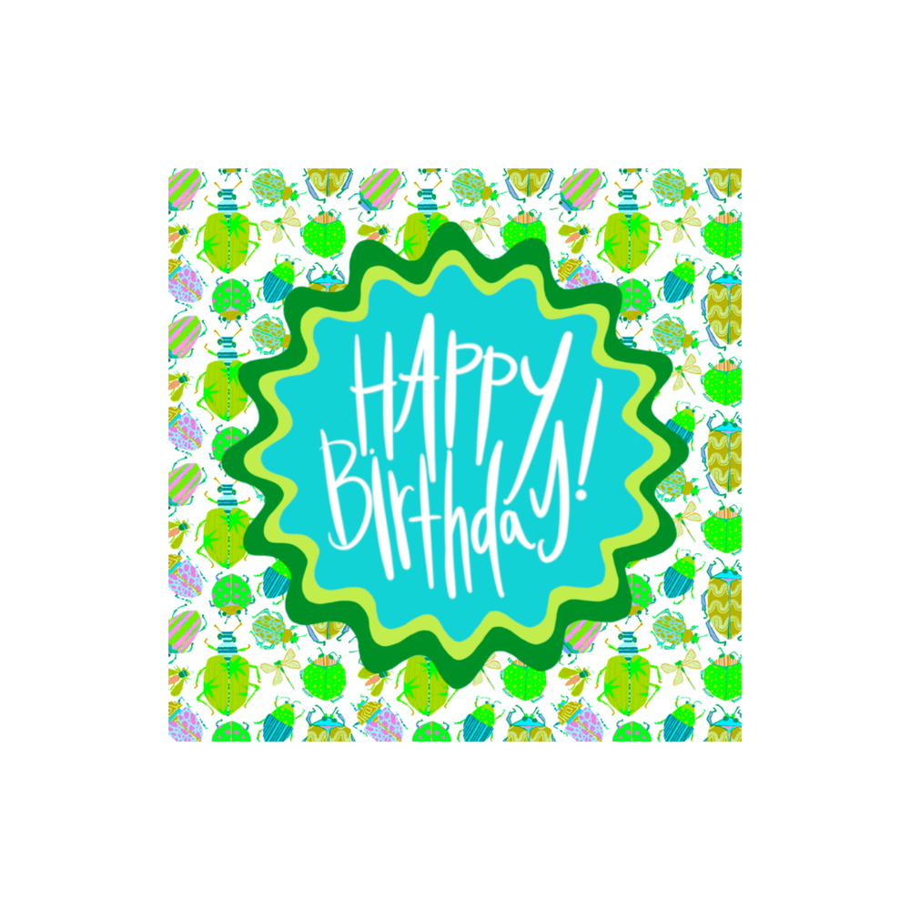 Busy Bugs Gift Stickers in Blue