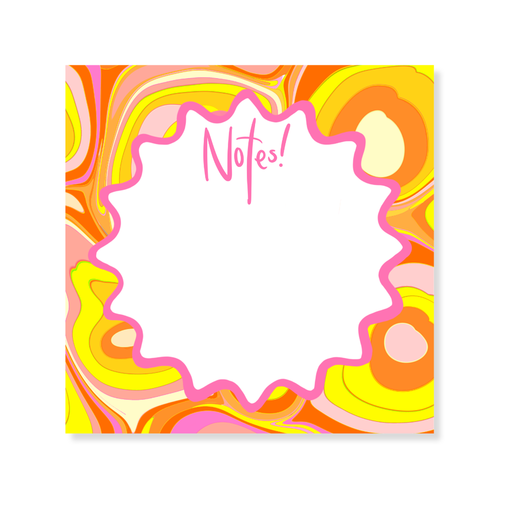 Back To School Marble Notepad in Yellow