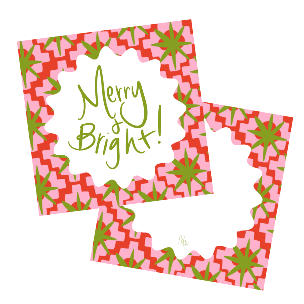 Holiday Quilted Gift Tags in Red & Pink