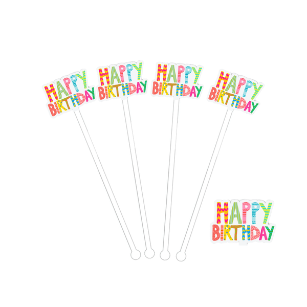 Happy Birthday Stir Sticks