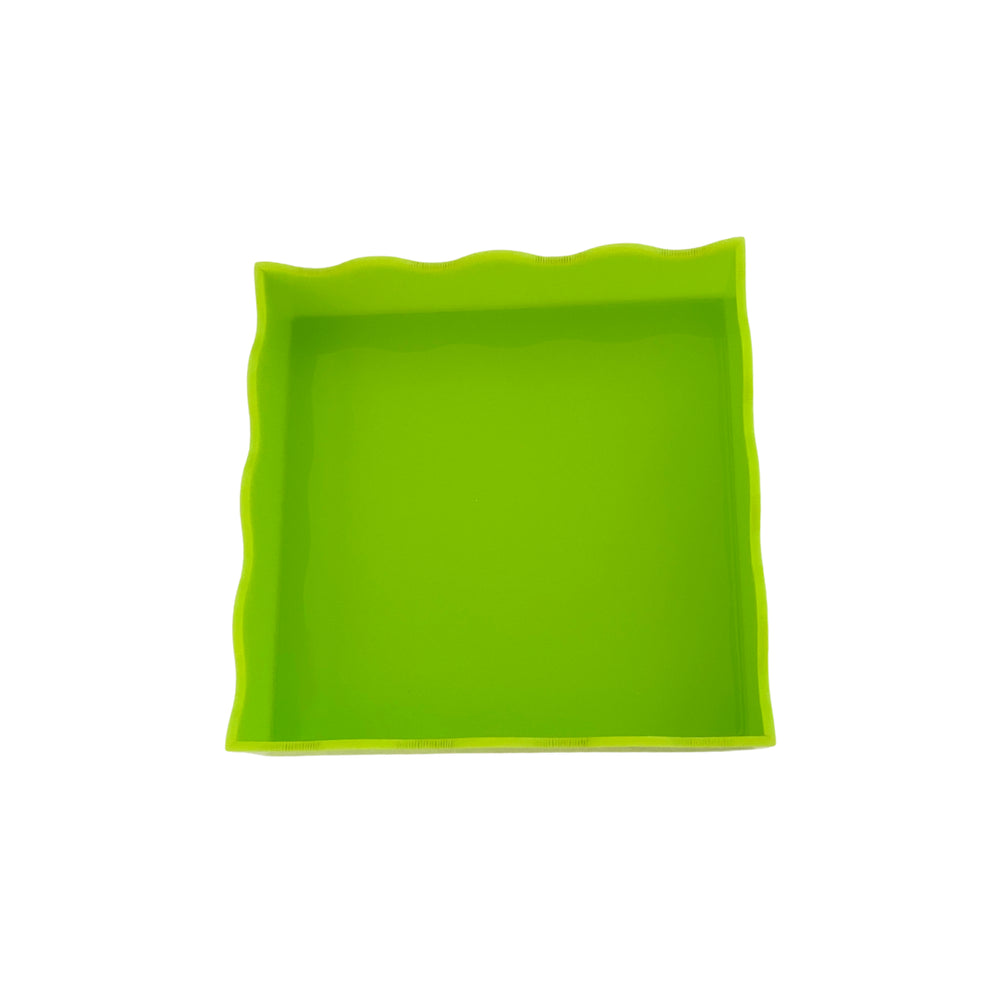 Fête Papier Wavy 5x5 Notepad Tray in Green