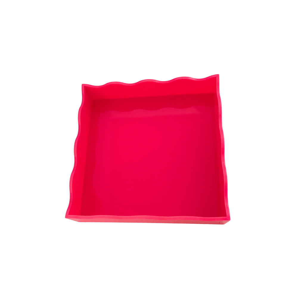 Fête Papier Wavy 5x5 Notepad Tray in Pink