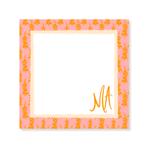 Nina Rosner for Fête Papier Orange Foxglove 200 Page Notepad + Acrylic Tray