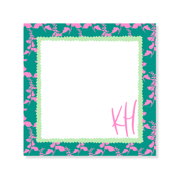 Nina Rosner for Fête Papier Pink Foxglove 200 Page Notepad + Acrylic Tray