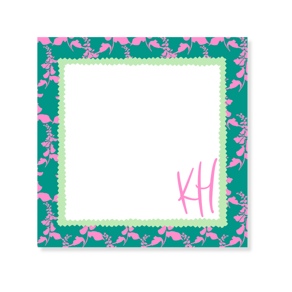 Nina Rosner for Fête Papier Pink Foxglove 200 Page Notepad + Acrylic Tray
