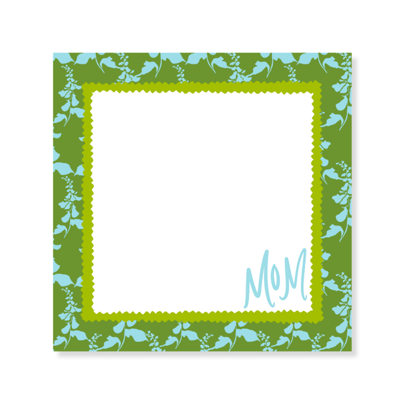 Nina Rosner for Fête Papier Blue + Green Foxglove 200 Page Notepad + Acrylic Tray