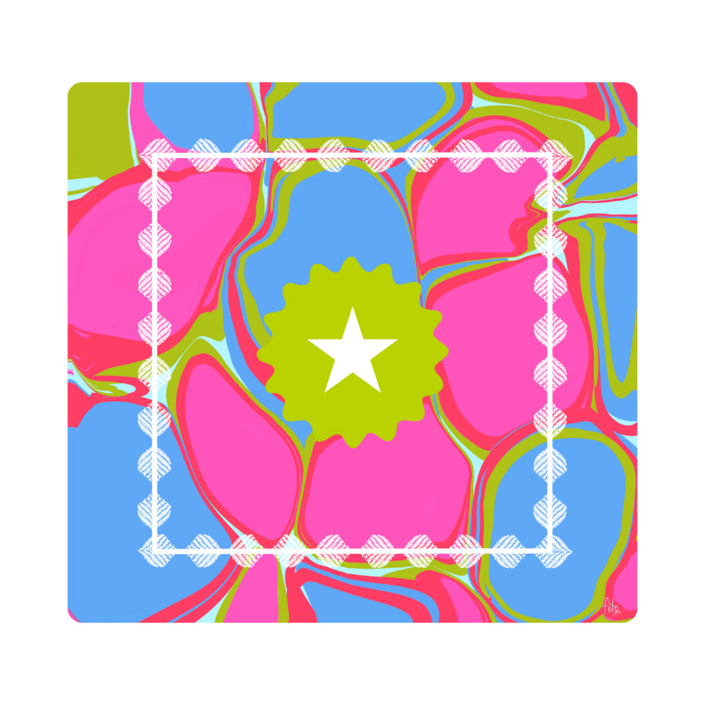 Fête Papier Mahjong Mat in Pink Disco