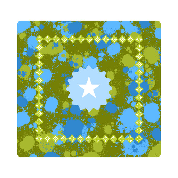 Fête Papier Mahjong Mat in Green Splatter
