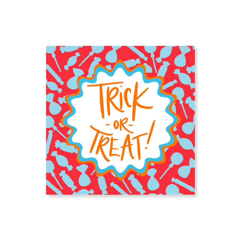 Halloween Candy Gift Stickers in Red