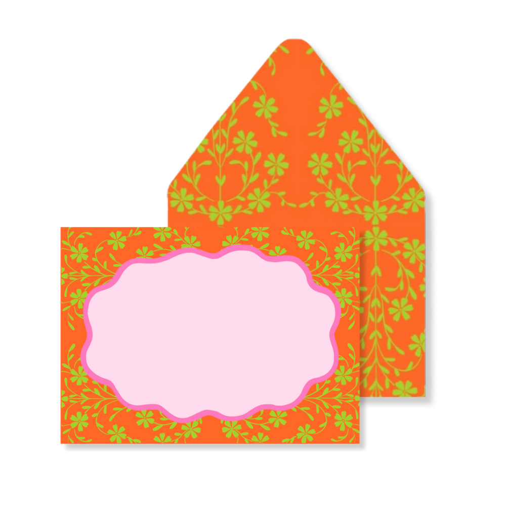 Ditsy Floral Stationery in Orange