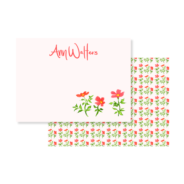 Nina Rosner x Fete Papier Red Floral Stationery