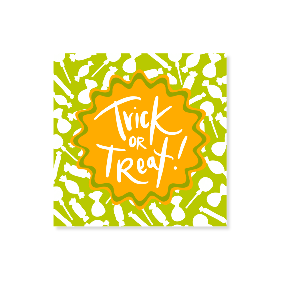 Halloween Candy Gift Stickers in Green