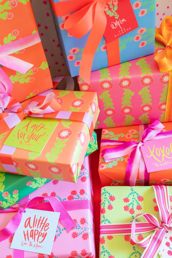 Morgan Walker x FP Gift Wrap in Orange & Green