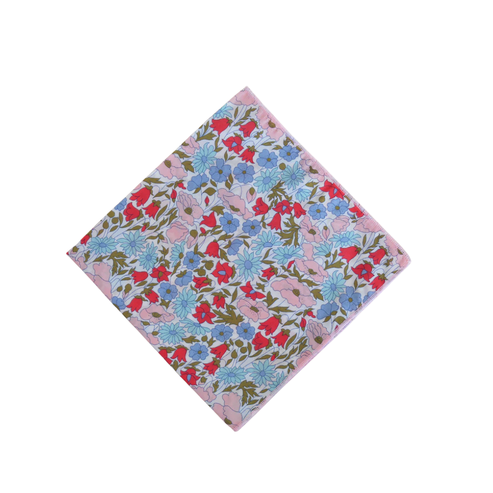 Ann Walters Home x Fête Papier Hankies in Poppies & Daisies Pink & Blue