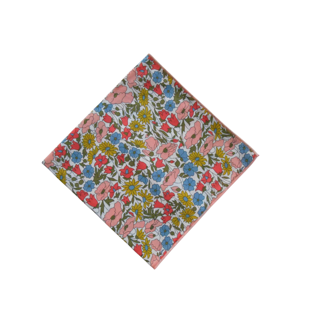 Ann Walters Home x Fête Papier Hankies in Poppies & Daisies Coral