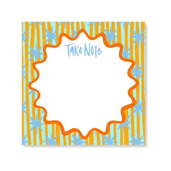Stars & Stripes Notepad in Tangerine