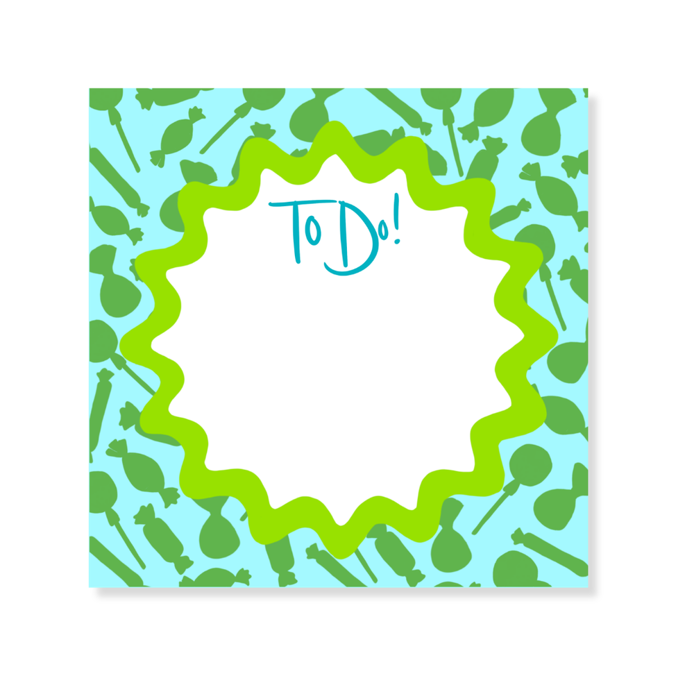 Halloween Candy Notepad in Blue