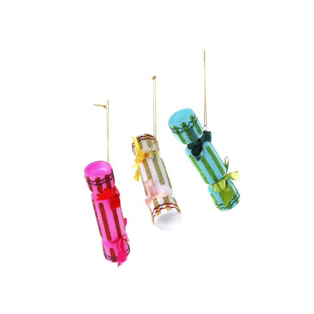 Party Cracker Ornament in White