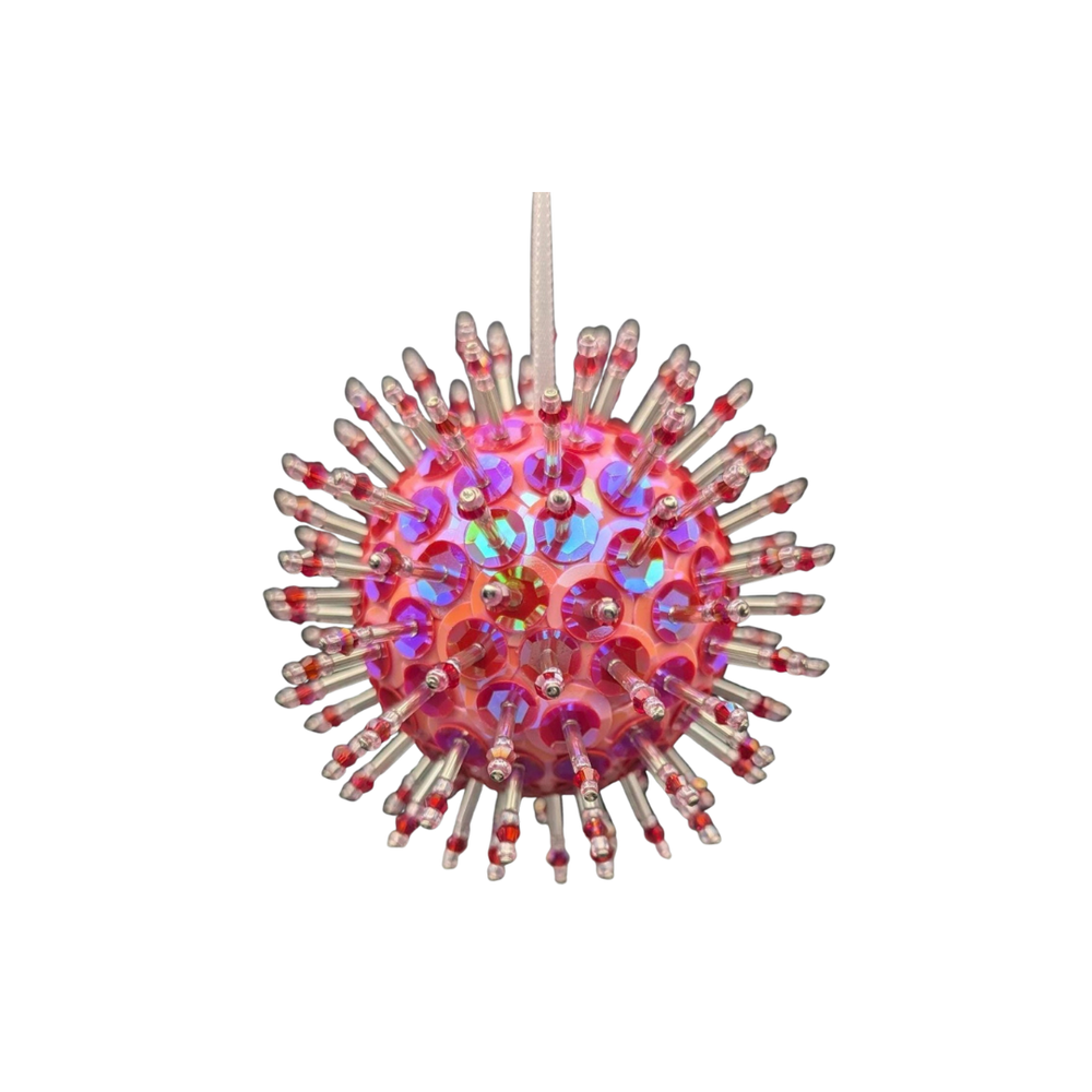 Sequin Bauble Ornament ~ Iridescent Pink