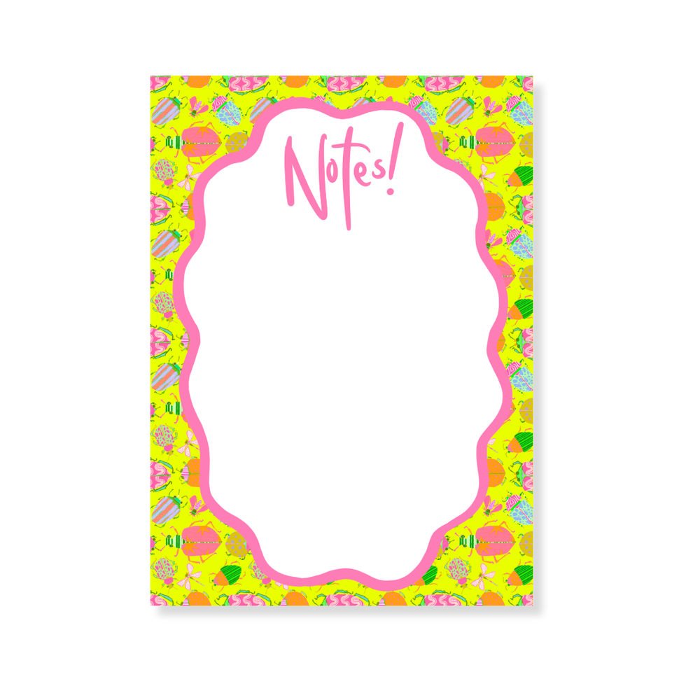 Busy Bugs Notepad in Yellow