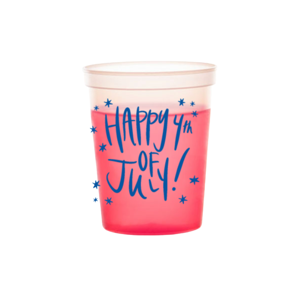 Happy Fourth of July Color Changing Cups
