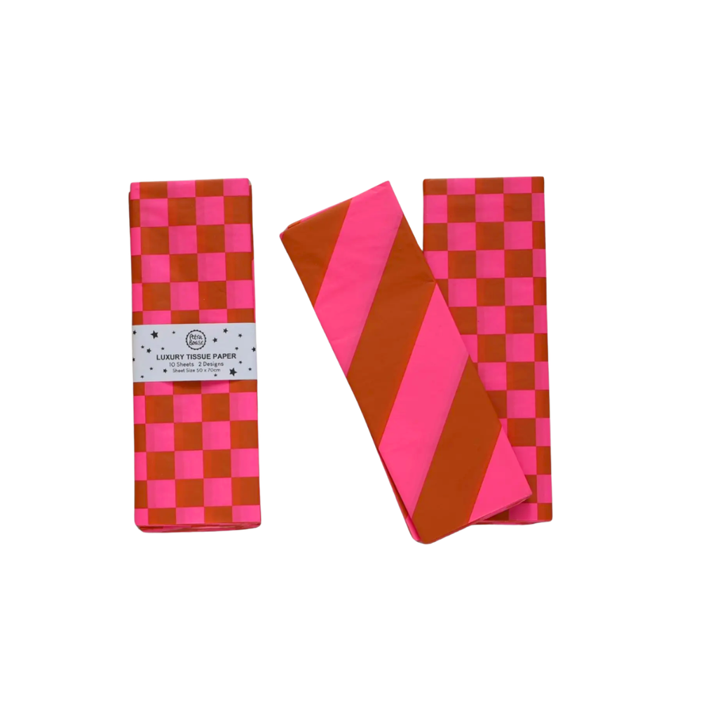 Lux Patterned Tissue Paper in Pink & Ginger