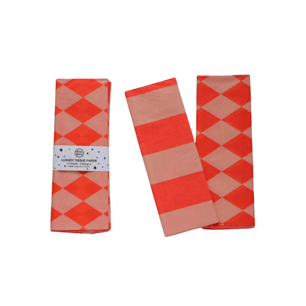 Lux Patterned Tissue Paper in Orange